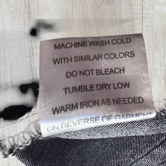 A.Z.I. Black Stretch Denim Mid Rise Raw Edge Double Fringe Hem Jeans 6 8 - Picture 2 of 6